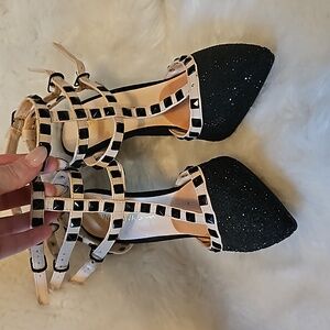 Glitter Strappy Heels